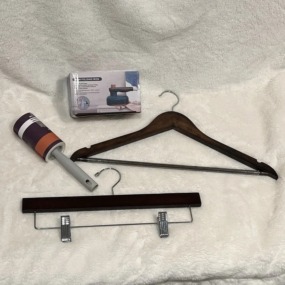 Wooden Hanger Set Reseller Clothing Seller Kit Steamer Roller Coat‎ Jacket Pants